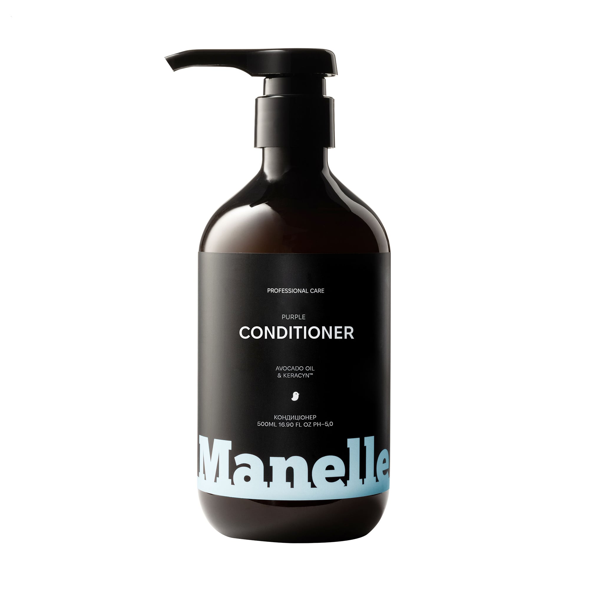 Уцінка! Тонувальний кондиціонер Manelle Professional Care Avocado Oil &amp; Keracyn Conditioner для нейтралізації жовтизни світлого волосся, 500 мл